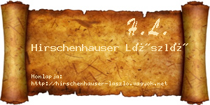Hirschenhauser László névjegykártya